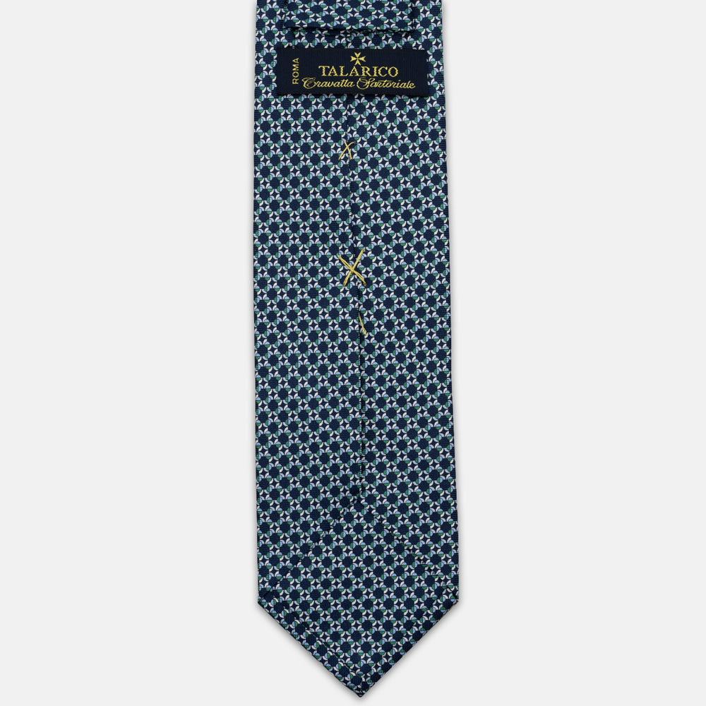 3-FOLD SILK TIE, MICRO-PATTERN, LIGHT BLUE YELLOW - JC064415_5 T