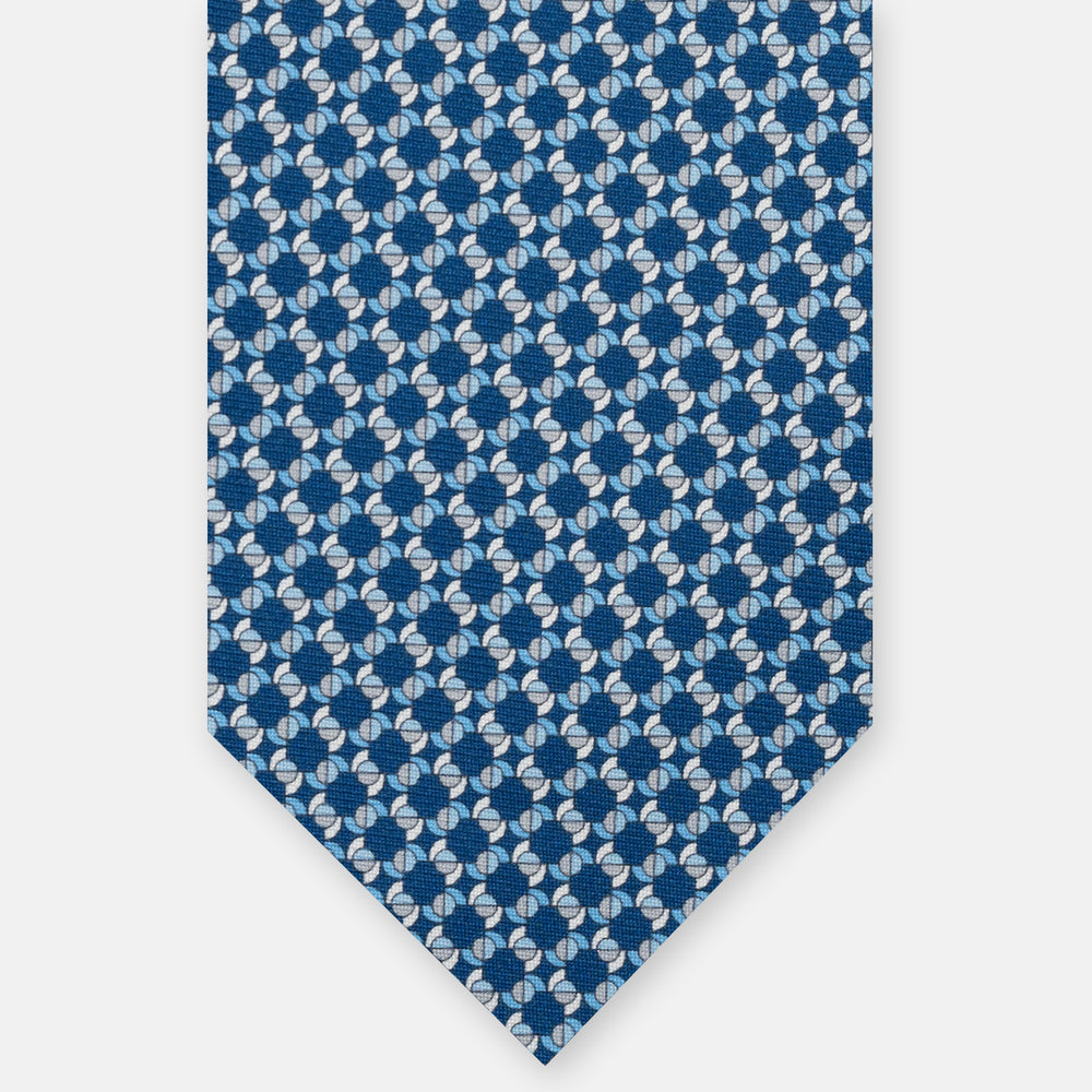 3-FOLD SILK TIE, MICRO PATTERN, LIGHT BLUE ORANGE - JA065268_12 T