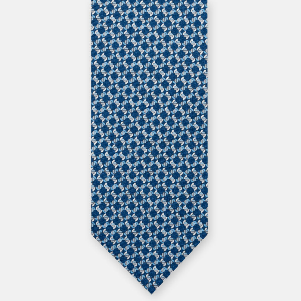 3-FOLD SILK TIE, MICRO-PATTERN, LIGHT BLUE YELLOW - JC064415_5 T