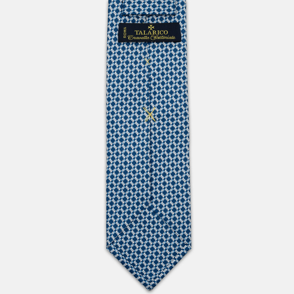 3-FOLD SILK TIE, MICRO-PATTERN, LIGHT BLUE YELLOW - JC064415_5 T