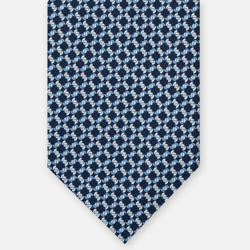 3-FOLD SILK TIE, MICRO PATTERN, LIGHT BLUE ORANGE - JA065268_12 T