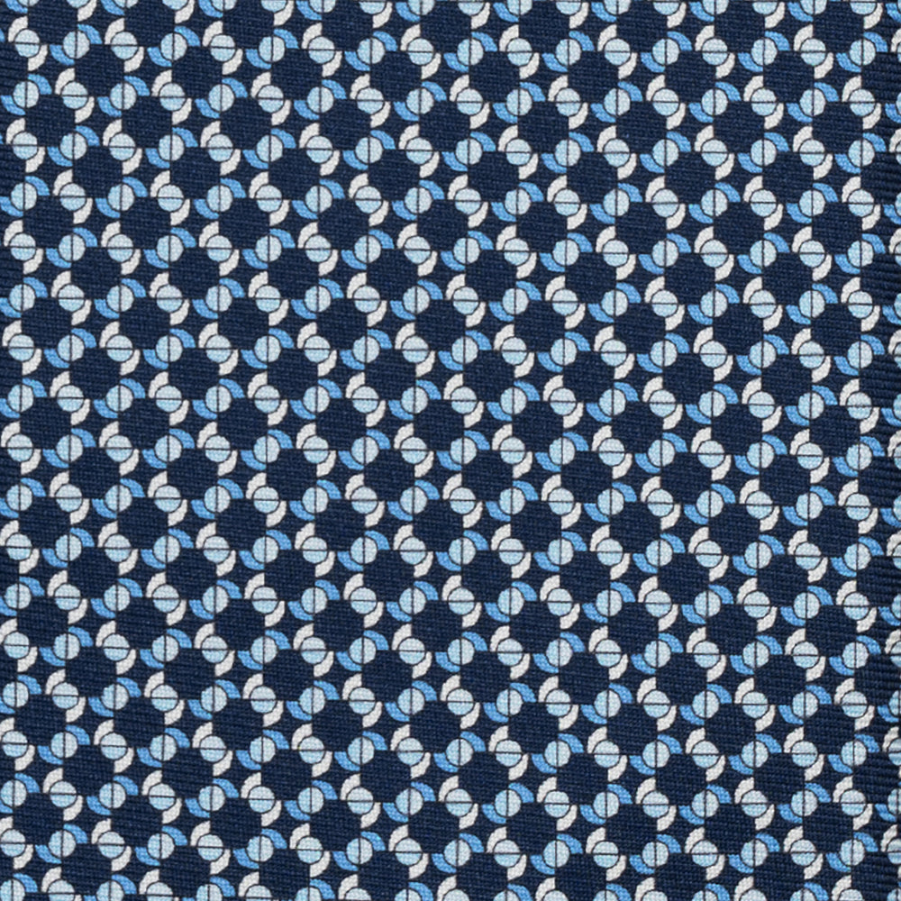 3-FOLD SILK TIE, MICRO-PATTERN, LIGHT BLUE YELLOW - JC064415_5 T