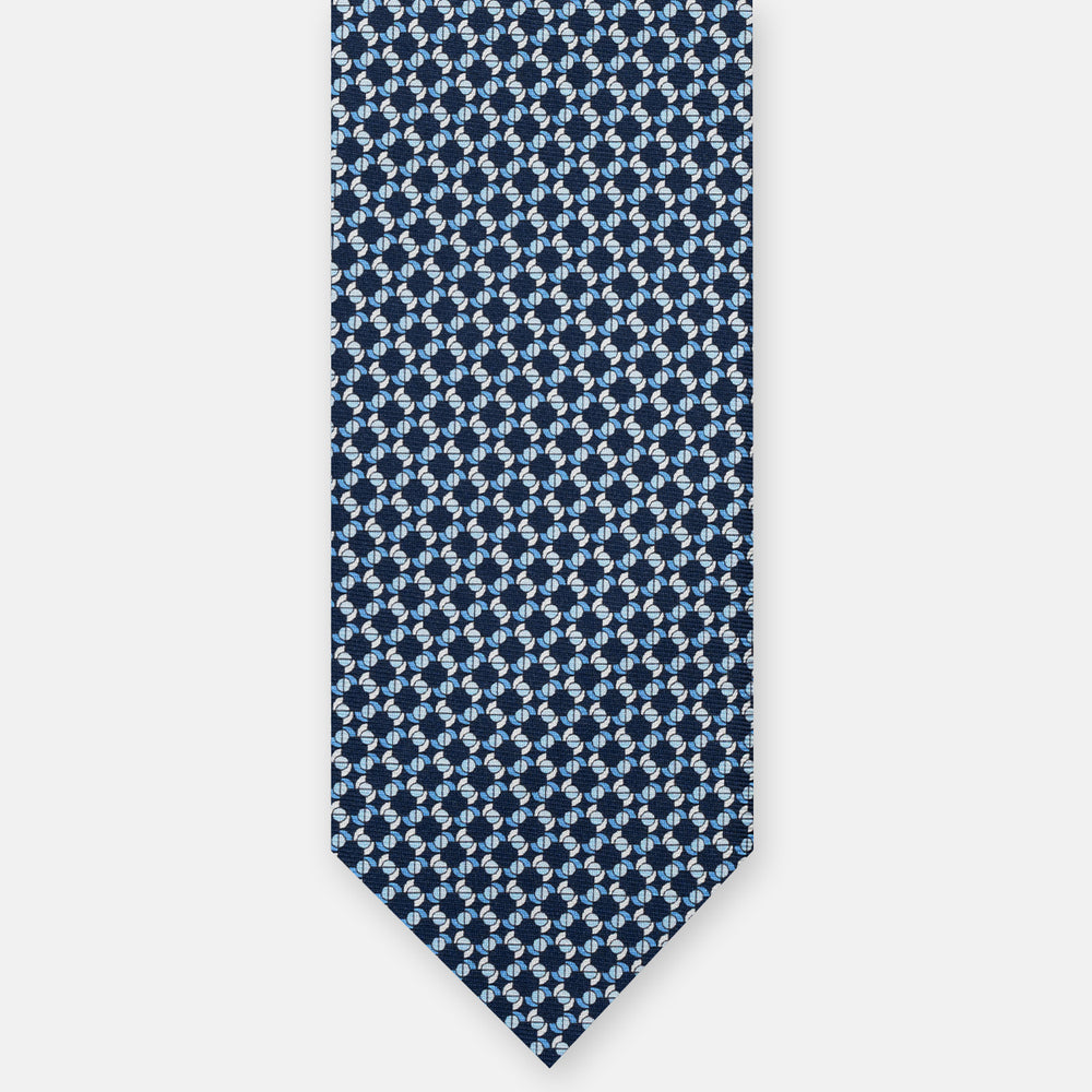 3-FOLD SILK TIE, MICRO-PATTERN, LIGHT BLUE YELLOW - JC064415_5 T