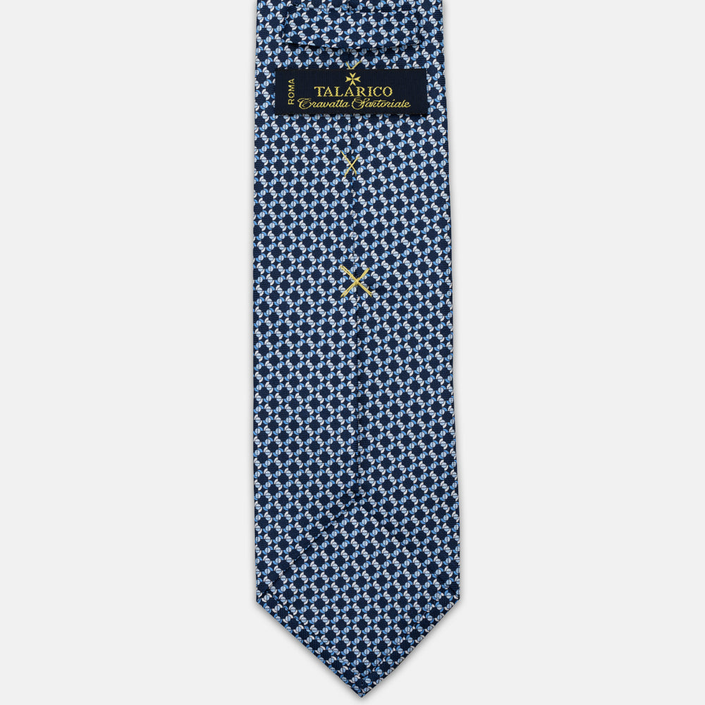 3-FOLD SILK TIE, MICRO-PATTERN, LIGHT BLUE YELLOW - JC064415_5 T