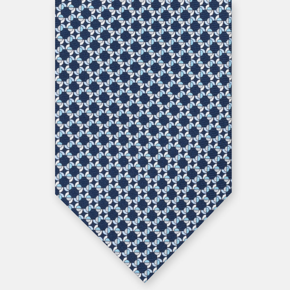 3-FOLD SILK TIE, MICRO-PATTERN, LIGHT BLUE YELLOW - JC064415_5 T