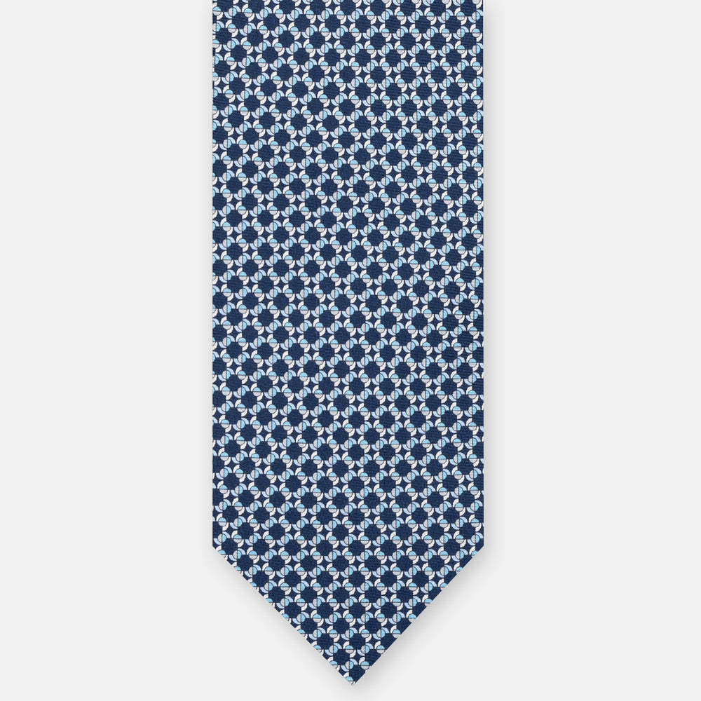 3-FOLD SILK TIE, MICRO PATTERN, LIGHT BLUE ORANGE - JA065268_12 T
