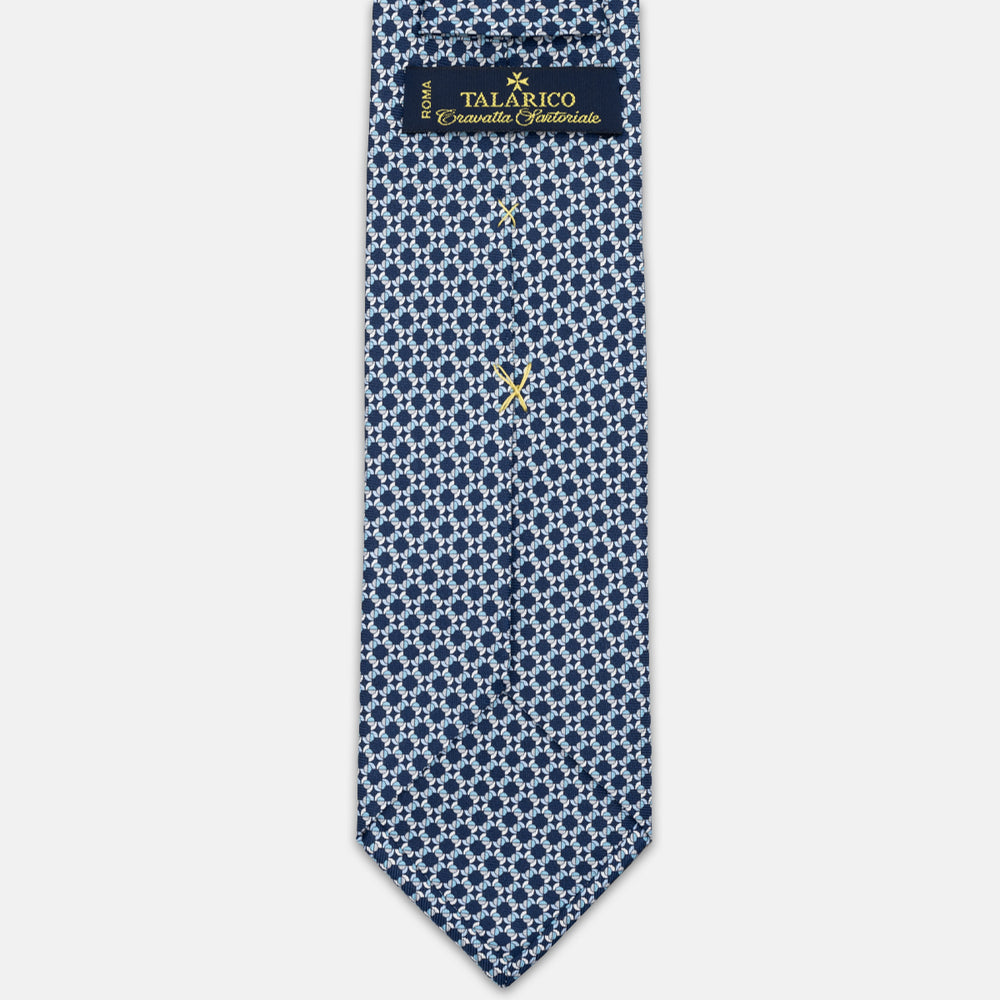 3-FOLD SILK TIE, MICRO PATTERN, LIGHT BLUE ORANGE - JA065268_12 T
