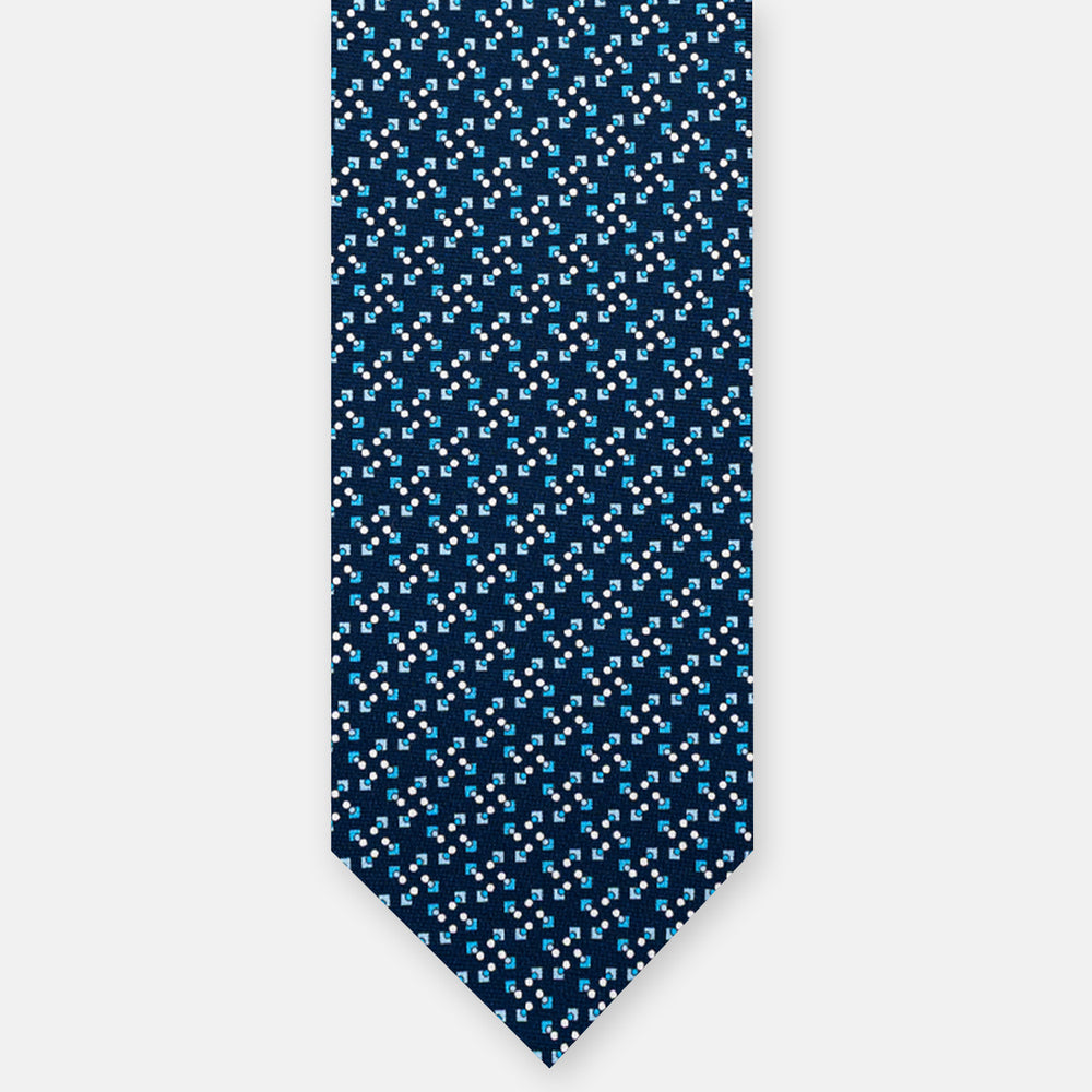 3-FOLD SILK TIE, MICRO-PATTERN, SKY BLUE - JA064938_1 T
