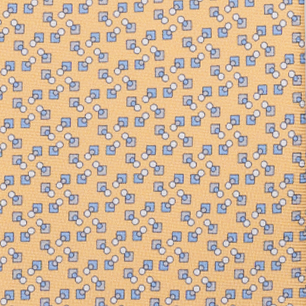 SILK THREE-FOLD TIE, MICRO-PATTERN, YELLOW - JA064938_2 T