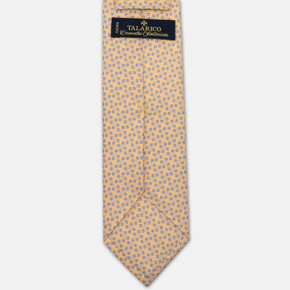SILK THREE-FOLD TIE, MICRO-PATTERN, YELLOW - JA064938_2 T