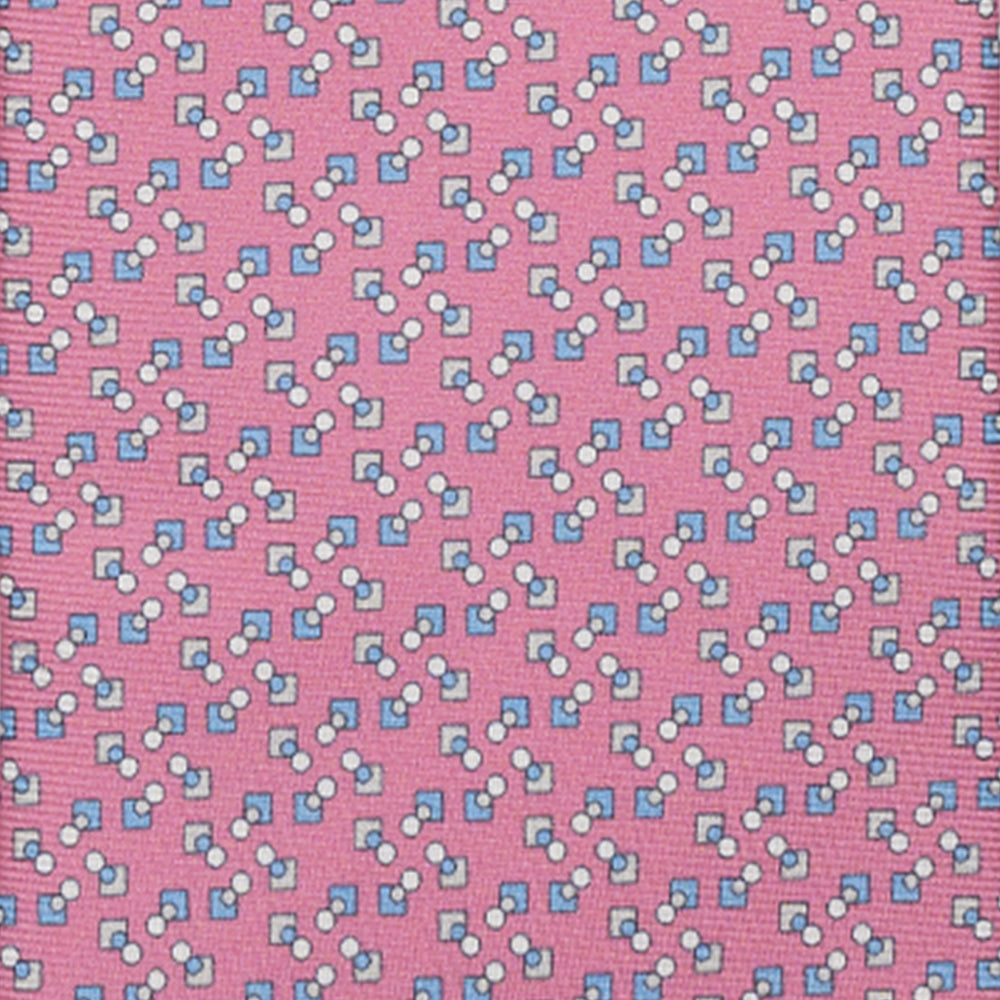3-FOLD SILK TIE, MICRO-PATTERN, PINK - JA064938_3 T