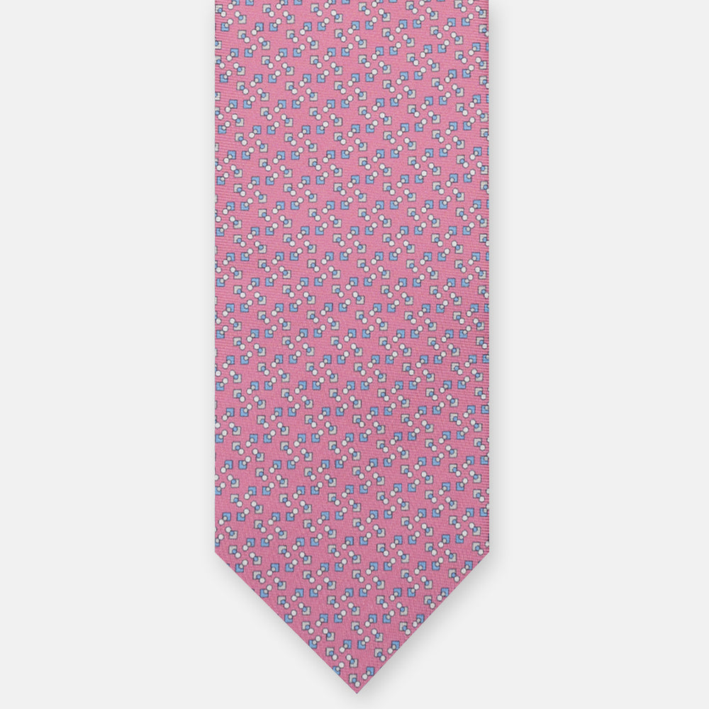 3-FOLD SILK TIE, MICRO-PATTERN, PINK - JA064938_3 T
