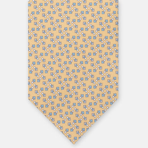 SILK THREE-FOLD TIE, MICRO-PATTERN, YELLOW - JA064938_2 T