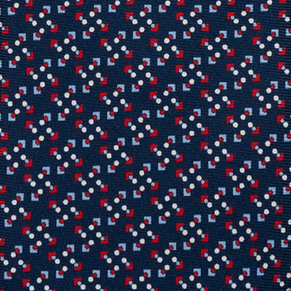 3-FOLD SILK TIE, MICRO PATTERN, BLUE RED - JA064938_4 T