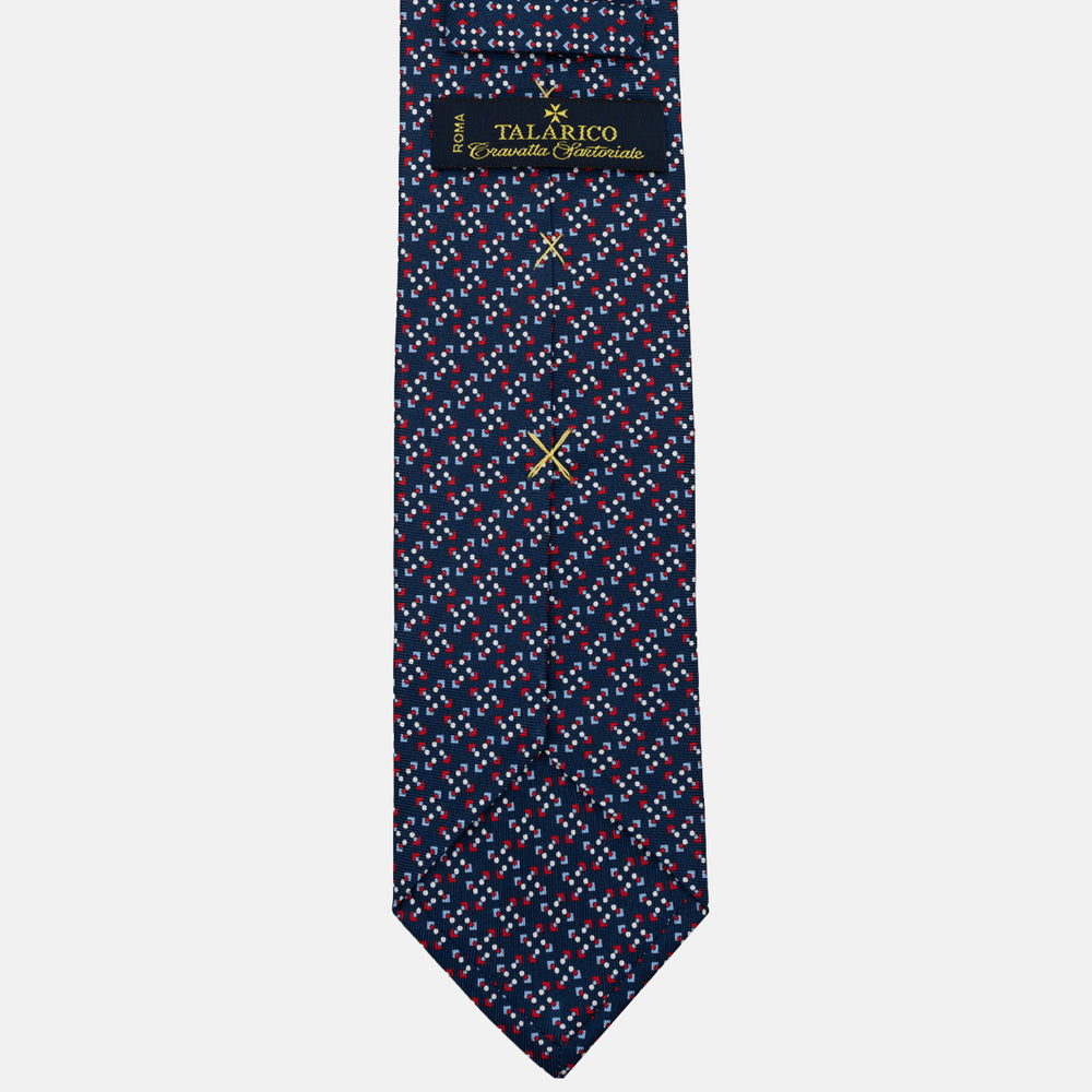 3-FOLD SILK TIE, MICRO PATTERN, BLUE RED - JA064938_4 T