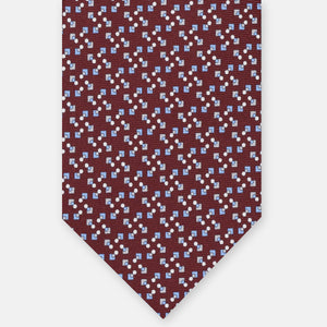 SILK 3-FOLD TIE, MICRO-PATTERN, BORDEAUX - JA064938_6 T