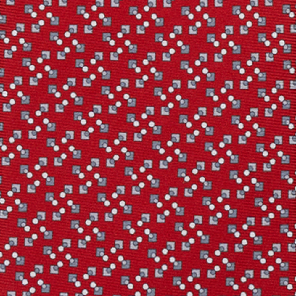 SILK TIE, 3-FOLD, MICRO-PATTERN, RED - JA064938_5 T