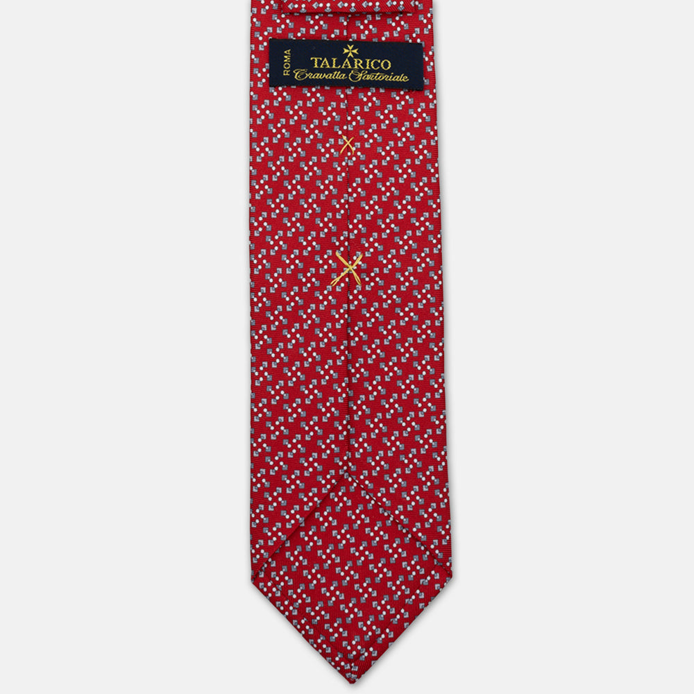 SILK TIE, 3-FOLD, MICRO-PATTERN, RED - JA064938_5 T