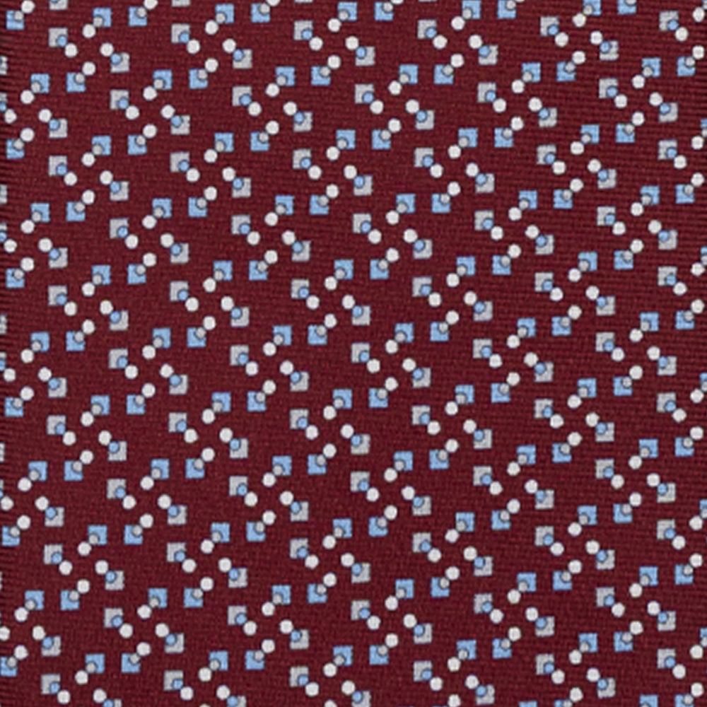 SILK 3-FOLD TIE, MICRO-PATTERN, BORDEAUX - JA064938_6 T