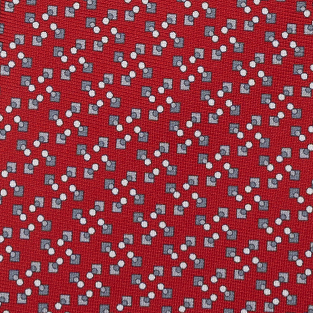 SILK TIE, 3-FOLD, MICRO-PATTERN, RED - JA064938_5 T