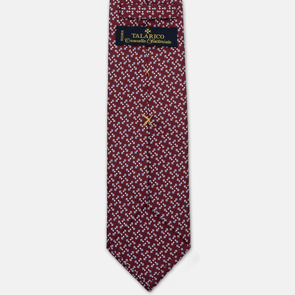 SILK 3-FOLD TIE, MICRO-PATTERN, BORDEAUX - JA064938_6 T