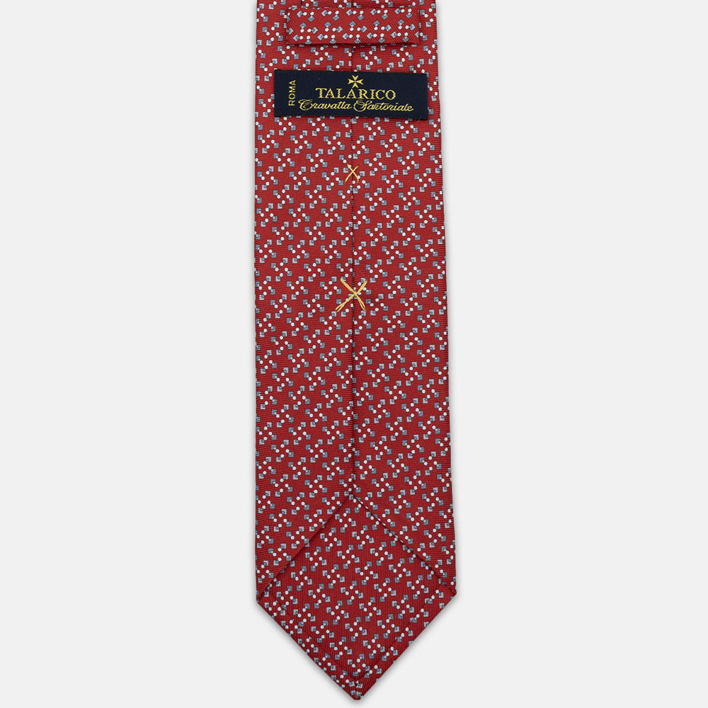 SILK TIE, 3-FOLD, MICRO-PATTERN, RED - JA064938_5 T