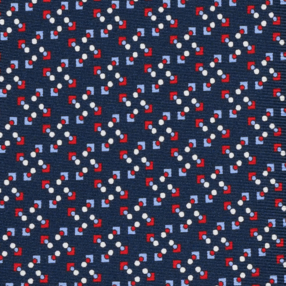 3-FOLD SILK TIE, MICRO PATTERN, BLUE RED - JA064938_4 T