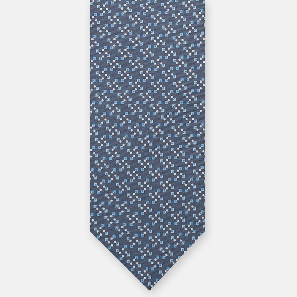 3-FOLD SILK TIE, MICRO-PATTERN, GREY - JA064938_7 T