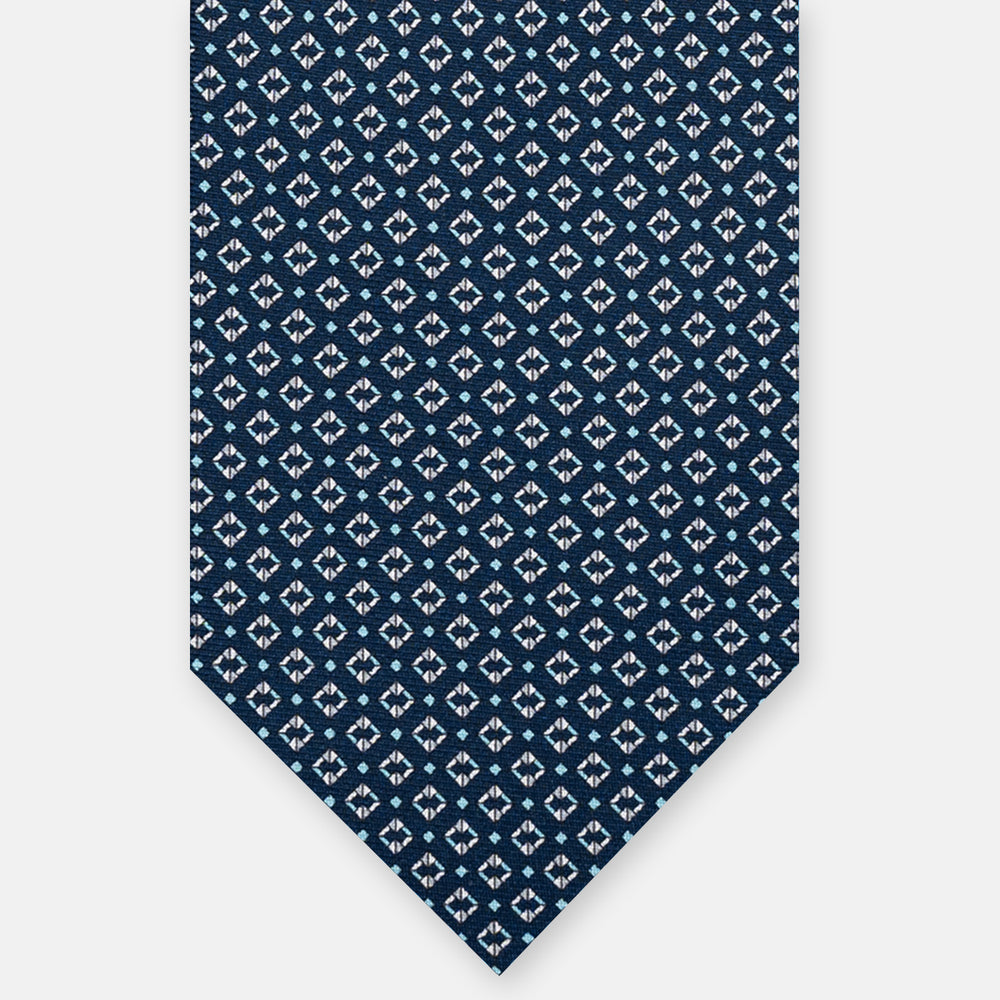 3-FOLD SILK TIE, MICRO-PATTERN, BLUE GREY - JA064940_5 T