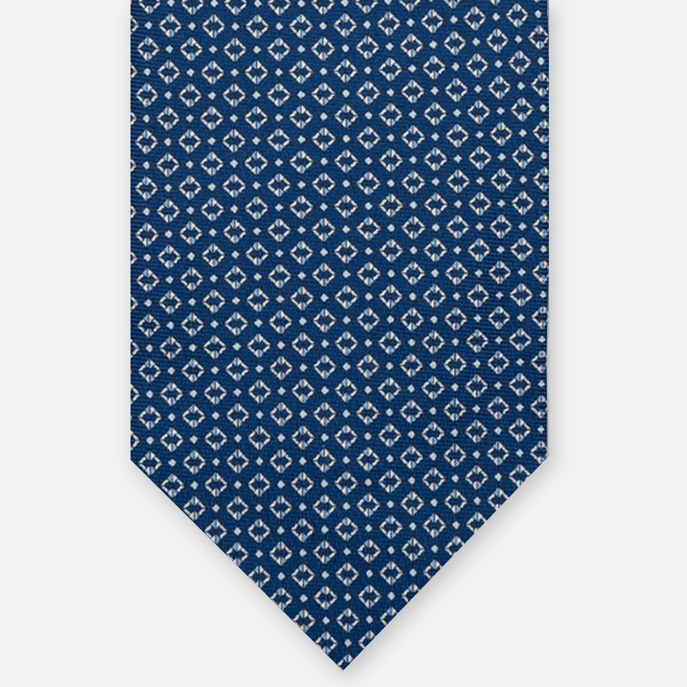 SILK 3-FOLD TIE, MICRO PATTERN, BLUE - JA064940_1 T