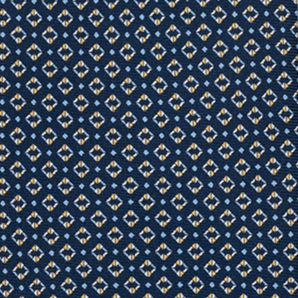 SILK 3-FOLD TIE, MICRO PATTERN, BLUE YELLOW - JA064940_2 T