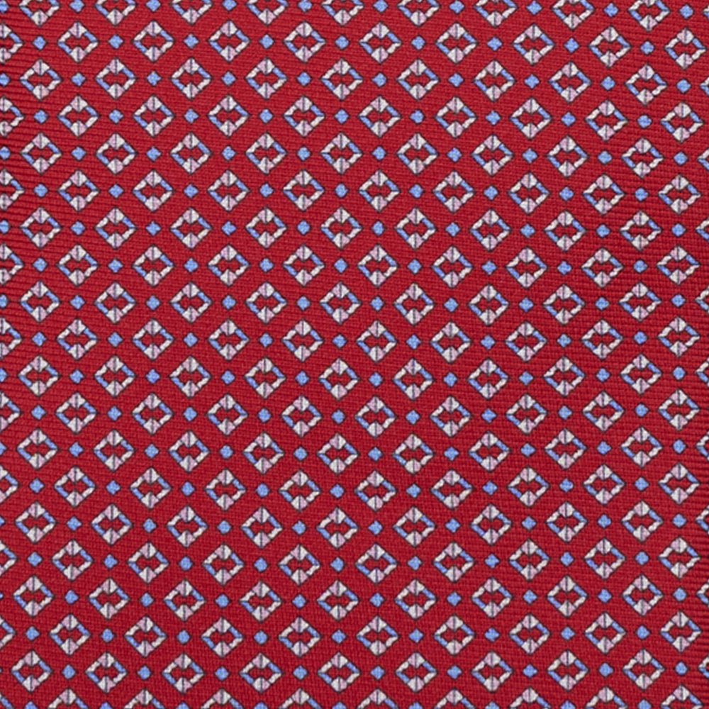 3-FOLD SILK TIE, MICRO PATTERN, RED - JA064940_8 T