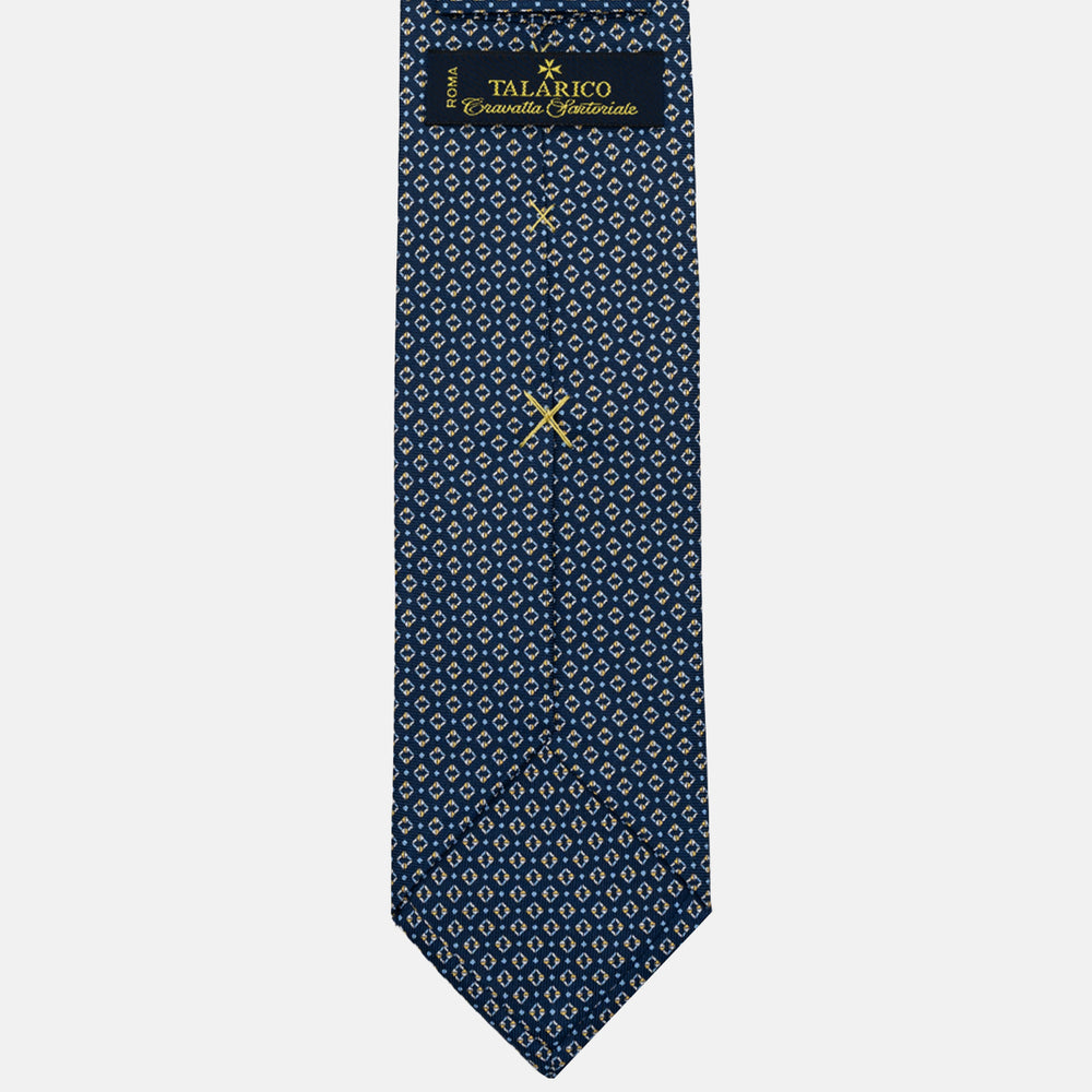 SILK 3-FOLD TIE, MICRO PATTERN, BLUE YELLOW - JA064940_2 T