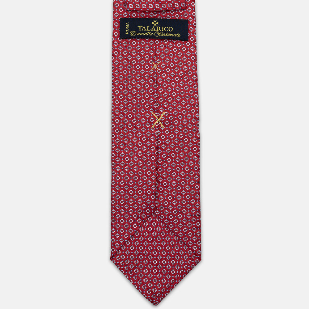3-FOLD SILK TIE, MICRO PATTERN, RED - JA064940_8 T