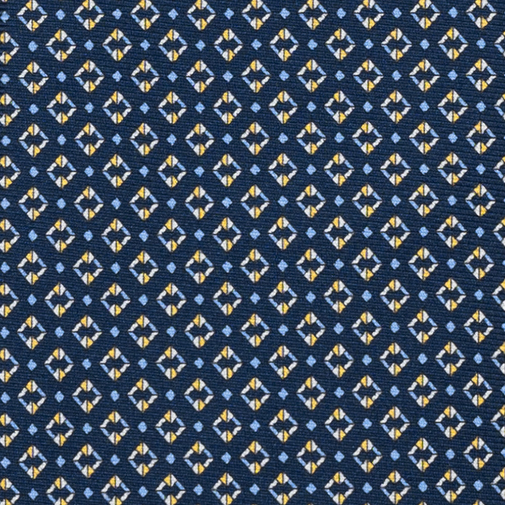 SILK 3-FOLD TIE, MICRO PATTERN, BLUE YELLOW - JA064940_2 T