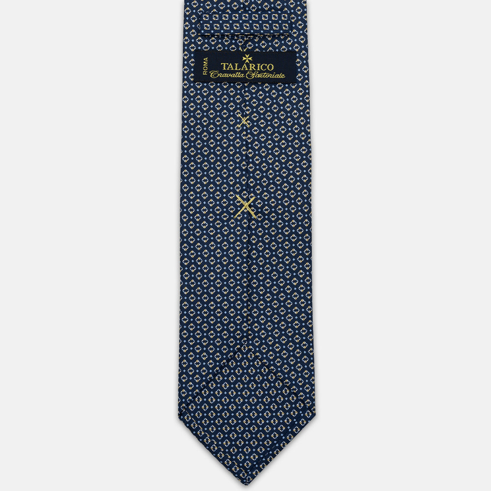SILK 3-FOLD TIE, MICRO PATTERN, BLUE YELLOW - JA064940_2 T