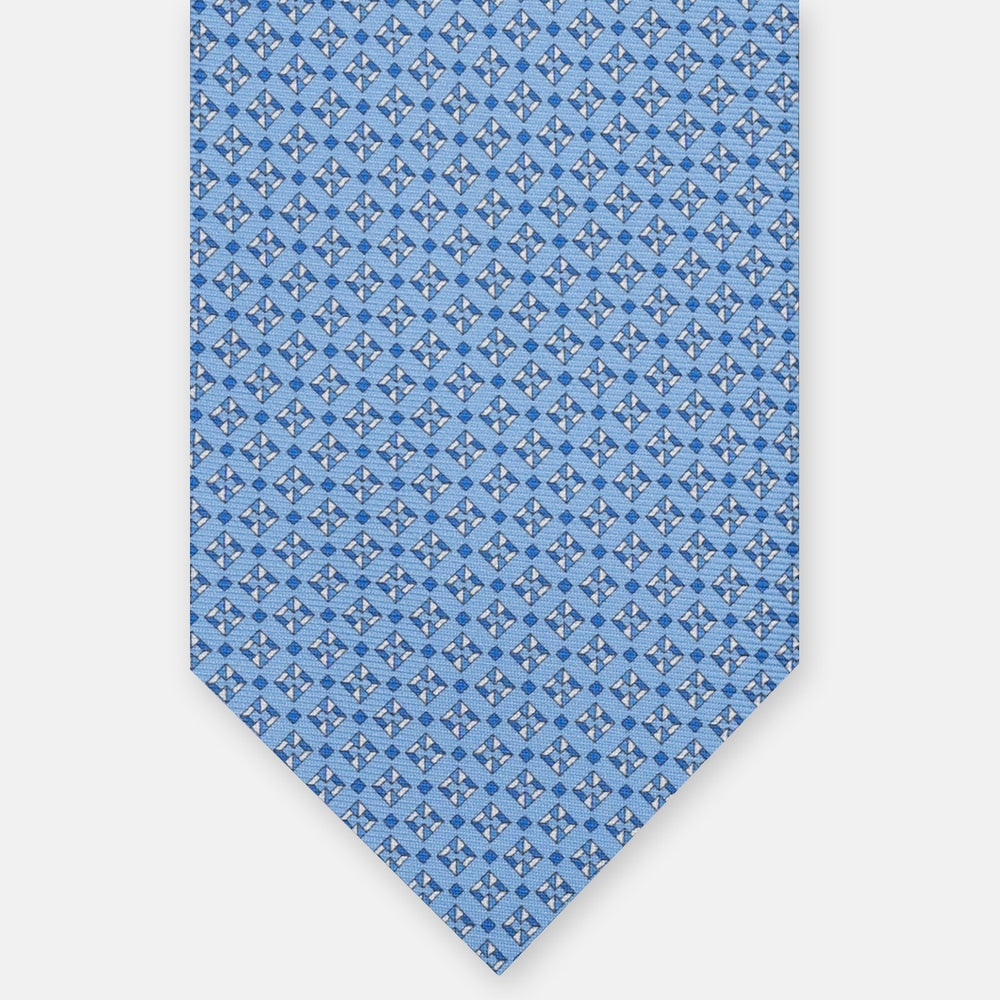3-FOLD SILK TIE, MICRO-PATTERN, LIGHT BLUE - JA064940_6 T