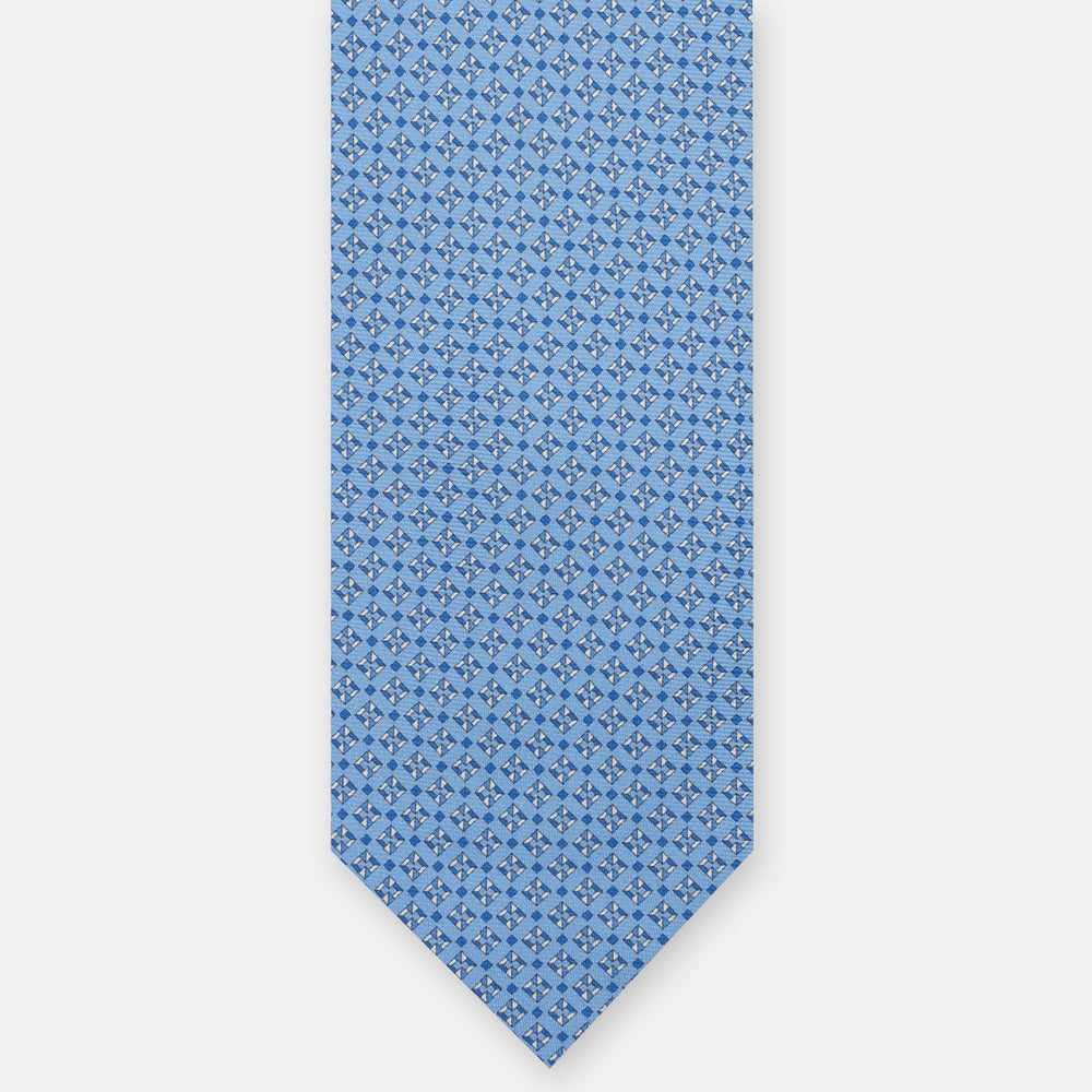 3-FOLD SILK TIE, MICRO-PATTERN, LIGHT BLUE - JA064940_6 T