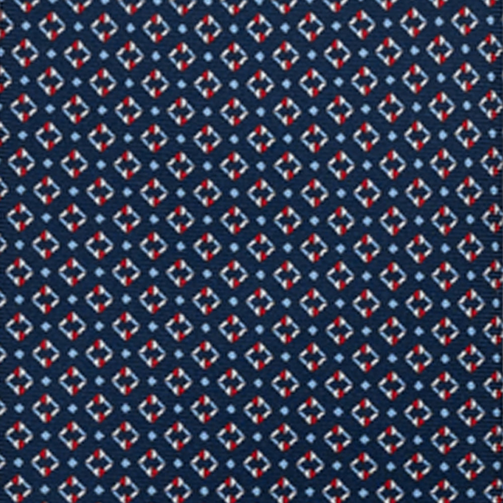 CRAVATTA 3 PIEGHE IN SETA, MICROFANTASIA, BLU ROSSO - JA064940_7 T