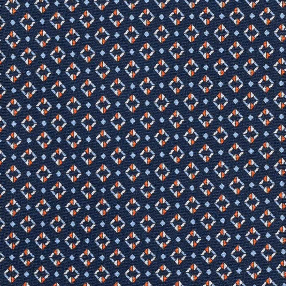 3-FOLD SILK TIE, MICRO-PATTERN, BLUE ORANGE - JA064940_4 T