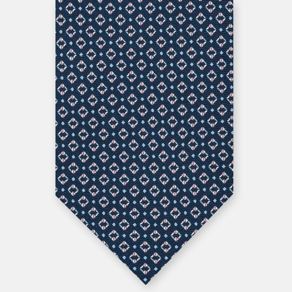 3-FOLD SILK TIE, MICRO-PATTERN, BLUE PINK - JA064940_11 T