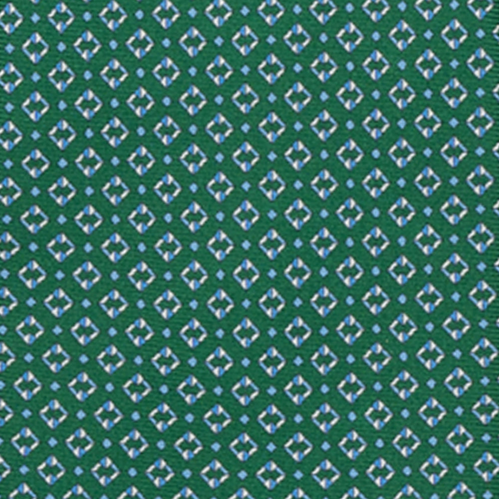 CRAVATTA 3 PIEGHE IN SETA, MICROFANTASIA, VERDE - JA064940_9 T