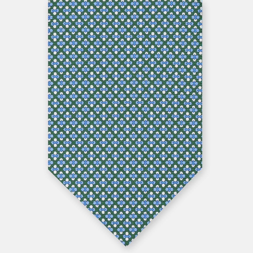 3-FOLD SILK TIE, MICRO-PATTERN, GREEN - JA064965_7 T