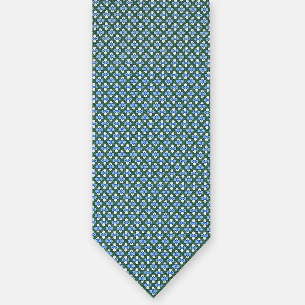 3-FOLD SILK TIE, MICRO-PATTERN, GREEN - JA064965_7 T