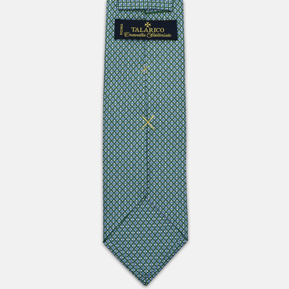 3-FOLD SILK TIE, MICRO-PATTERN, GREEN - JA064965_7 T