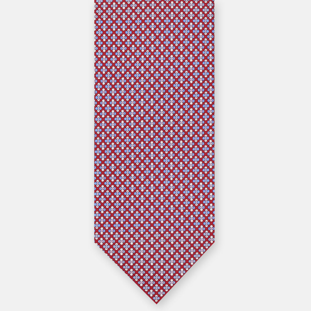 3-FOLD SILK TIE, MICRO-PATTERN, RED - JA064965_2 T