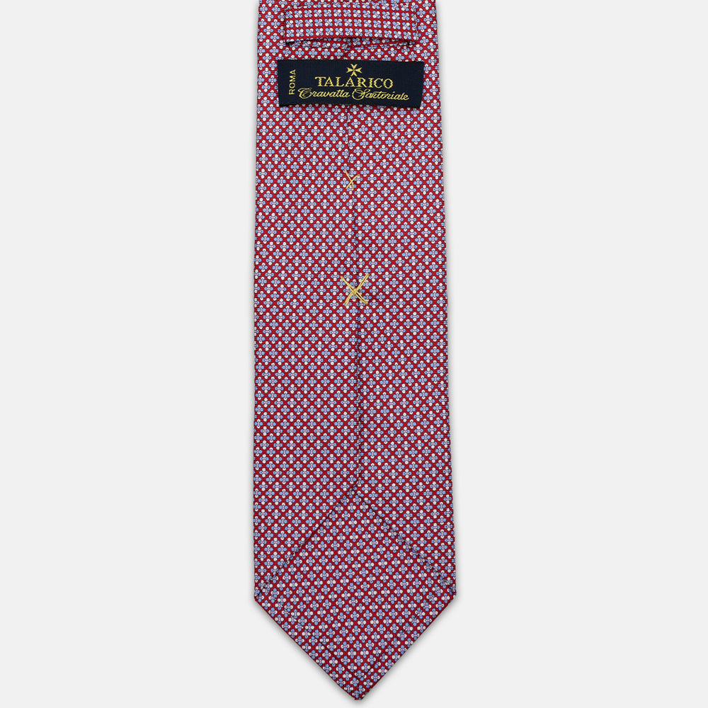 3-FOLD SILK TIE, MICRO-PATTERN, RED - JA064965_2 T
