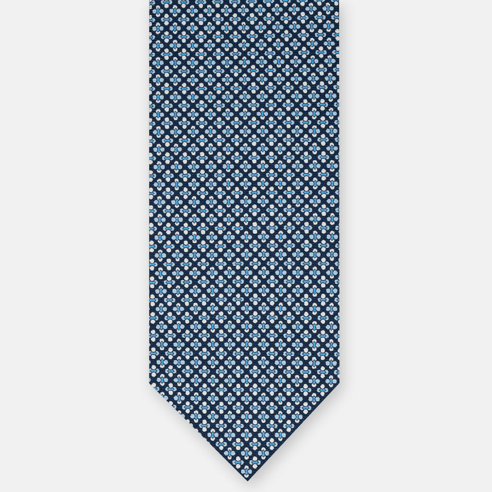 3-FOLD SILK TIE, MICRO-PATTERN, SKY BLUE - JA064965_1 T