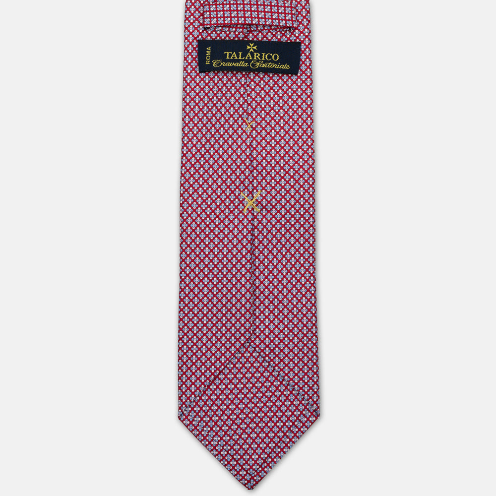 CRAVATTA 3 PIEGHE IN SETA, MICROFANTASIA, ROSSO ROSA - JA064965_2 T
