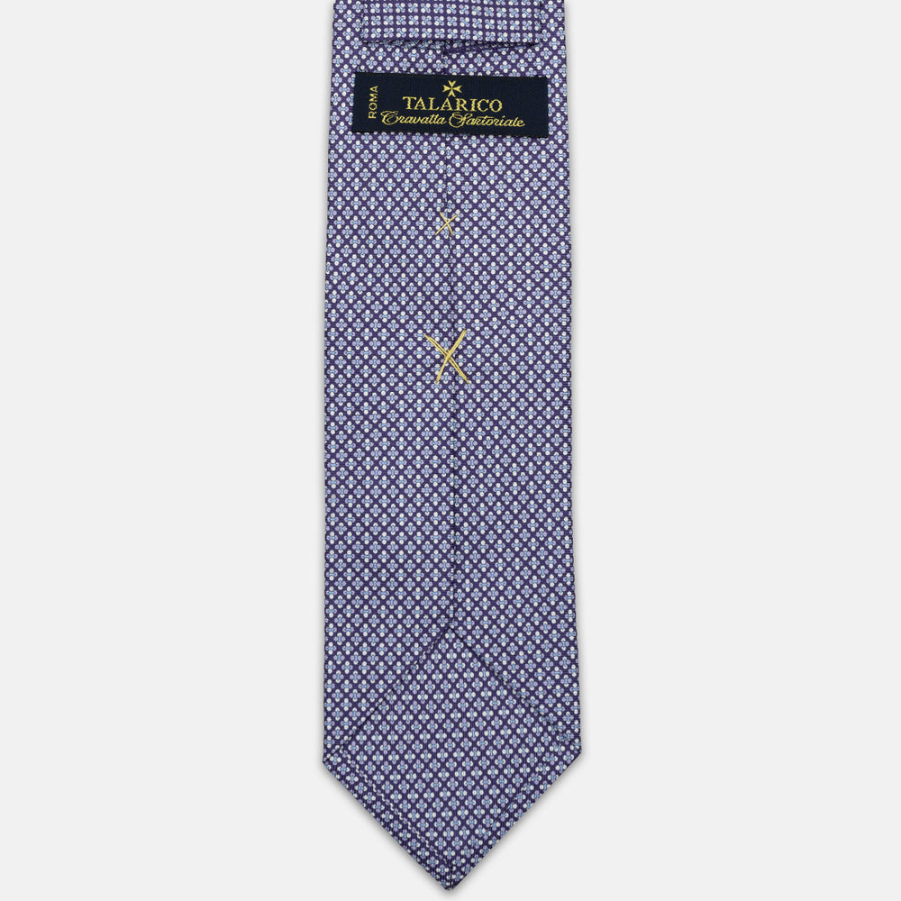 SILK 3-FOLD TIE, MICRO-PATTERN, PURPLE - JA064965_5 T
